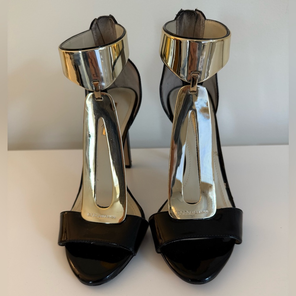 BCBG Generation black patent leather heels